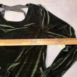 Anthropologie Velvet Crisscross Back Long Sleeve Holiday party Top Green bows Photo 9