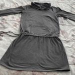 prAna Gray Cowl Neck Long Sleeve Adjustable Waist Mini Dress, size M Photo 13