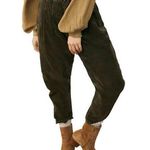 Free People  Margate Dried Rosemary Green Corduroy Slouchy High Rise Pants XS Photo 0