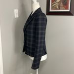 Max Mara Weekend Single Breasted Blazer Size 6 Plaid Navy Business Italy Photo 2