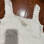 Wild Fable Women's M Rosette Motif Sweater Knit Sleeveless Beige Mini Dress Photo 2