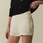 💕DOEN Avon Short Ultra High Rise Cuffed Hem Sailor Shorts Magnolia Ivory 6 NWT White Photo 2