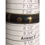 Vintage Black Brass Carved Bangle Bracelet Inlay Etched Estate .5" Wide 8" Gold Photo 3