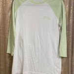 PINK - Victoria's Secret  Light Green White Baseball Style T Shirt XS Photo 0