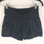 Lululemon Womens Shorts Pleated High Waisted Pockets Pull On Lined Black 4 Photo 0