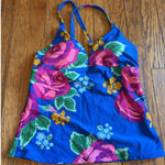 Matilda Jane Tankini Swim Top Womens Medium Blue Floral To The Beach 27633S Photo 0