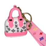 New 3D PVC Fashion Bag Keychain Charm Pink Photo 0