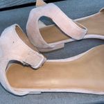 J.Crew Blush Pink Hadley Leather Suede Ankle Strap Buckle Flats/Sandals Shoes Photo 3