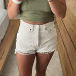 ZARA High Waisted White Denim Shorts Photo 0