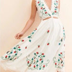 Farm Rio Cross Stitch Toucan Raspberries Fruit Embroidered Dress Size Small Photo 0