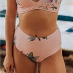 ALBION FIT Albion Lulu High Rise Pink Floral Shock Bikini Bottoms in Large Photo 2