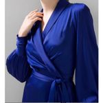 White House | Black Market Long Sleeve Satin Wrap DressWhite House Black Market 12p Photo 1