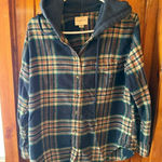 American Eagle  Hooded Flannel Button Down Size‎ XS Photo 0