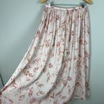 T Tahari Maxi Skirt Womens Large Cream Pink Floral A-Line Stretch Lightweight L Photo 7