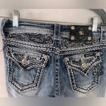Miss Me  Cuffed Capri Cropped Blue Denim Jeans Jewel Flap Back Pockets Size 25 Photo 1