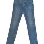 Madewell 10" High-Rise Skinny Jeans Button Down Hem Distressed Denim 26 EUC Photo 0