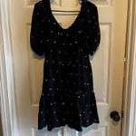 Loft Black Polka Dot Tiered Puff Sleeve Square Neck Mini Dress Womens Medium Photo 9