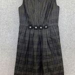 Max and Cleo  Dress Black Floral Waist Plaid Size 6 Formal Women Sleeveless Photo 0