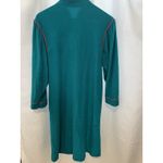 Vanity Fair Vintage  Velour‎ Embroidered Housecoat Robe Small Turquoise 1/2 Zip Photo 2