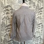 J.Crew  Women's linen cotton blend Popover black white Striped Tunic Top shirt M Photo 4