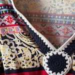 Melissa Paige  Multicolor Patterned crocheted V-Neck boho style Tunic 1X Photo 1