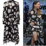 All Saints Skylar Long Sleeve Sheer Maxi Dress Floral Black White Grunge lite Photo 4
