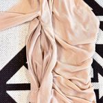 Misha Collection MISHA Tansy Ruched Sparkle Mesh Midi Dress in Champagne Photo 11