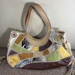 Fossil  Fifty Four Patchwork Multicolor Fringe Leather Hobo Shoulder Bag Western Photo 2