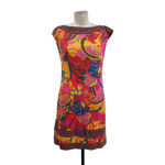 Trina Turk Felana Shift Dress Floral Paisley Print Multicolor Red Size 4 Photo 2