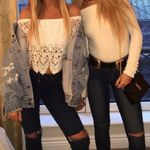 LF Crochet Scalloped Lace Off the Shoulder Top Photo 3