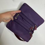 wilson's leather Y2K Wilson leather maxima deep purple plum suede leather shoulder bag 8.5”x4.75” Photo 5