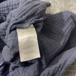 MARBLE medium High Waist Navy cotton texture paper bag Shorts Blue Photo 3