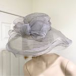 Vintage GIOVANNIO NY “Truly” Gray Wide Brim Dress Hat Derby Fascinator Hat Photo 1