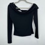 ASTR The Label Black Draped Off Shoulder Top Long Sleeve Cowl Neck Top Size M Size M Photo 2