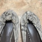 Tory Burch GUC  Grey Snakeskin Python Elastic Heel Ballet Flats Photo 3
