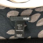 H&M Wrap Dress Leaf Print Stretch Elbow Sleeve Black Gray 4 Photo 2