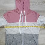 Doublju Colorblock Striped Zip Up Hooded Sweatshirt| Striped Hoodie Photo 6