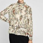 ZARA Floral chinoiserie Feminine Dainty Ruffle Blouse Size S Photo 1