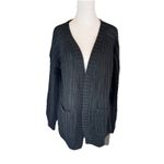 SO Juniors'  Cardigan Size Xs Black Open Front Long Sleeve Pockets Ribbed Cuffs Photo 1