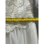 Vintage Priscilla of Boston Wedding Dress Gown Lace Sleeves Bridal needs dye Tan Photo 12
