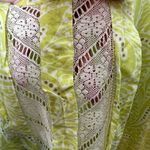 Anthropologie E by Eloise Ruffled Tiered Tunic Tank Top Green White Size XS Photo 6