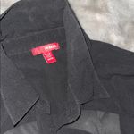 Bongo  Black Sheer Geometric Panel Button-Up Shirt Blouse Size Medium Photo 1