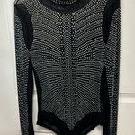 Black and White Studded Bodysuit Size XL Photo 0
