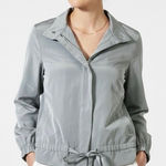 Lafayette 148 Zip Jacket Sz S Silver Blue Pockets Coastal Old Money Clean Girl Photo 0