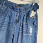 Maurice's NWT Wide Leg High Rise Belted Jean Trouser Pants Sz 10 Medium Wash Photo 6