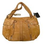 B. Makowsky Tan East West Sadie Pocket Shopper Caramel Leather Shoulder Bag NWT Tan Size XL Photo 2