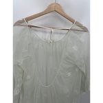 Bikini Lab Cover-Up Women LARGE White Sheer Lace Embroidered Tie Back Swim Photo 4