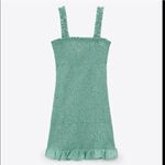 ZARA NWOT  Green Ruffle Crinkle Mini Dress Photo 1