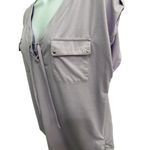 Daisy Fuentes  Light Purple Lace Up V Neck Chest Pockets Short Sleeve Top Large‎ Photo 2