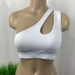 Savvi White 1 Shoulder Cropped Athletic Sport Bra Top NEW S Photo 0